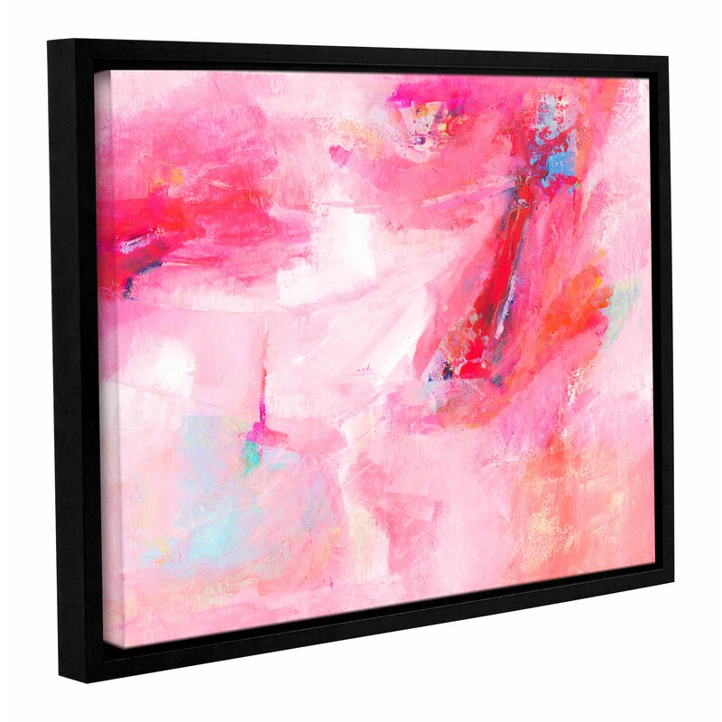 Vibrant Abstract Dance Art Print on Canvas – Colorful Pink Oil Painting