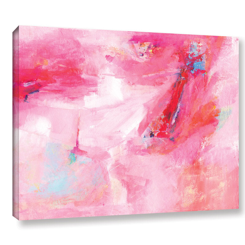 Vibrant Abstract Dance Art Print on Canvas – Colorful Pink Oil Painting