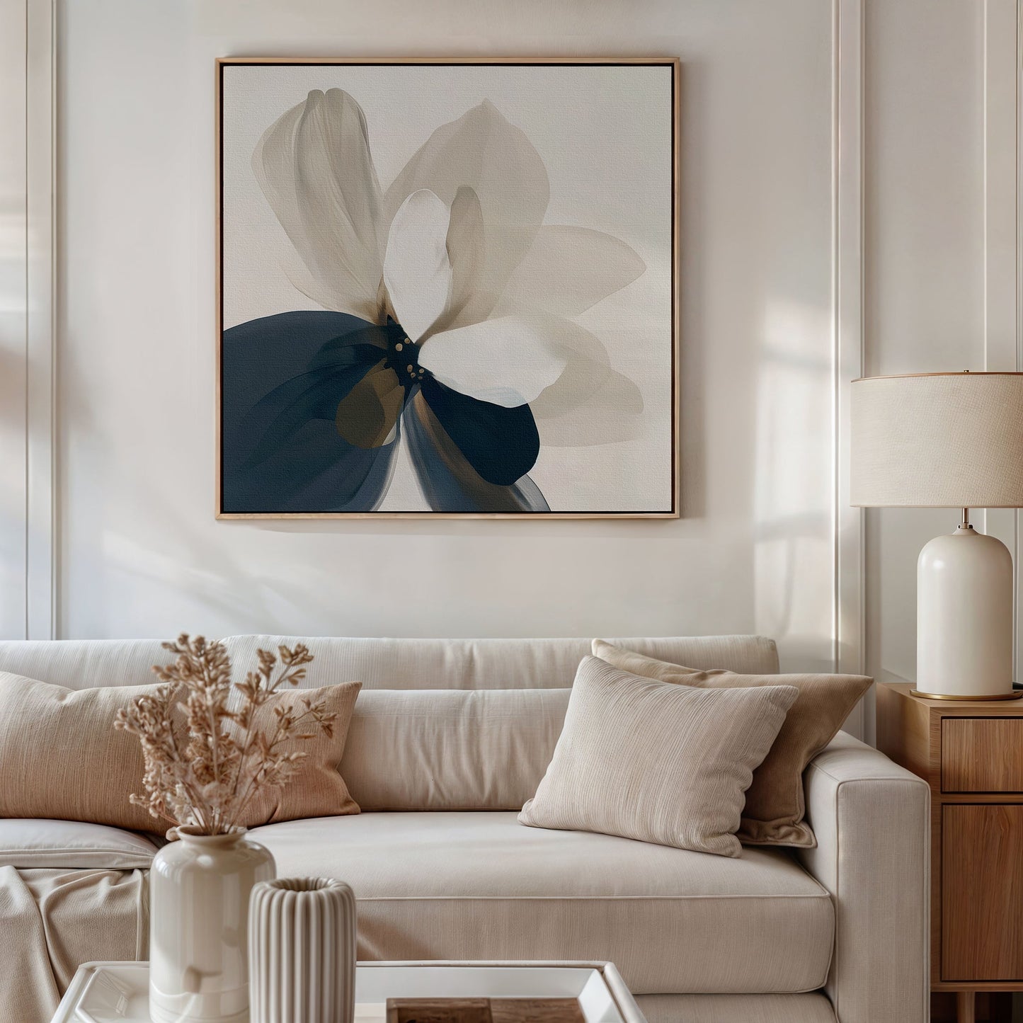 Elegant Floral Oil Painting - Abstract Whispering Petals Wall Art for Home Decor