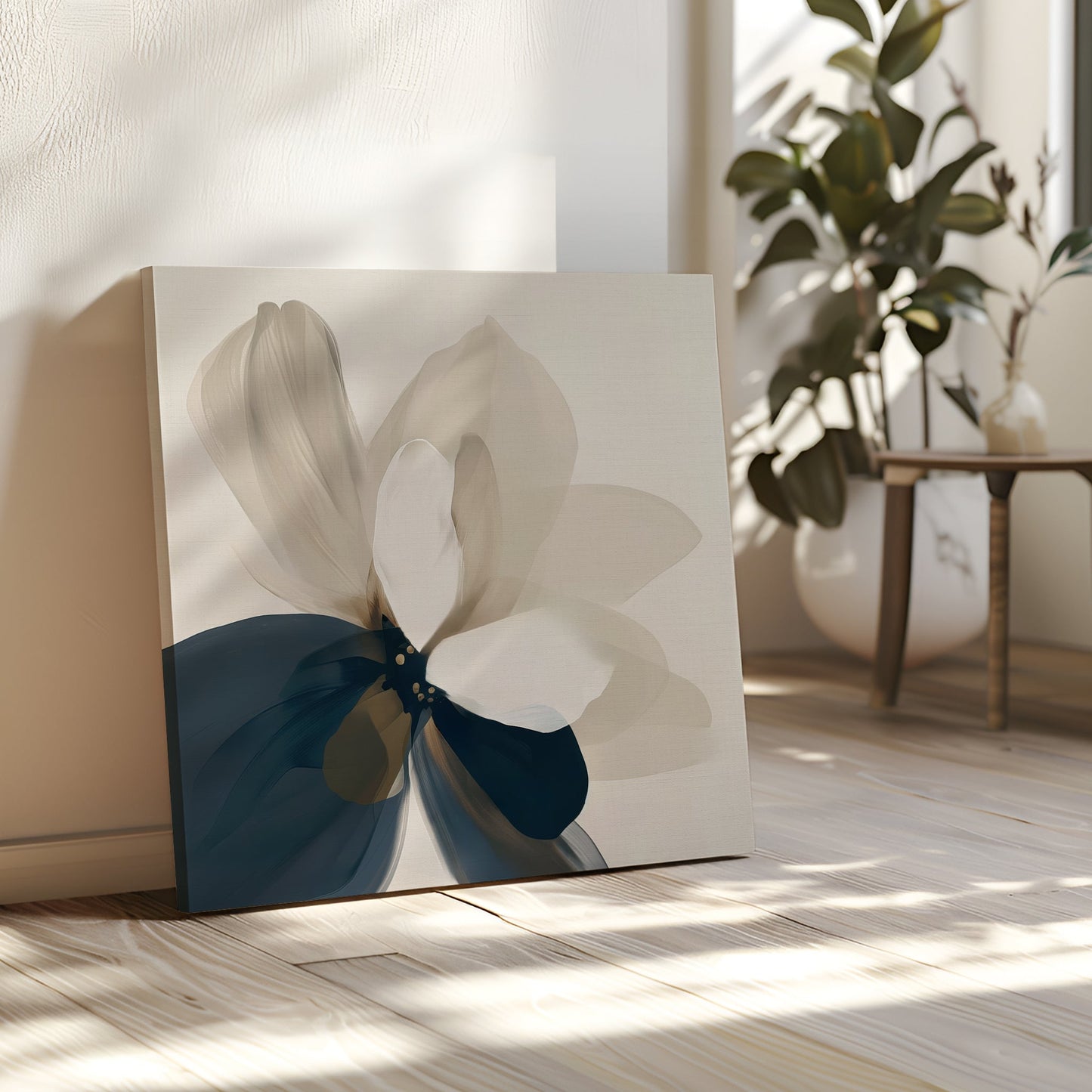 Elegant Floral Oil Painting - Abstract Whispering Petals Wall Art for Home Decor