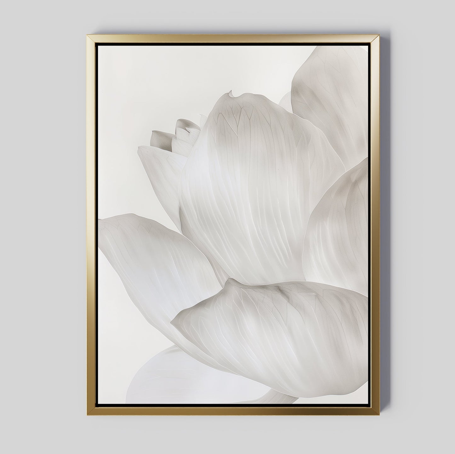 Elegant White Blossom Abstract Oil Painting for Minimalist Home Decor