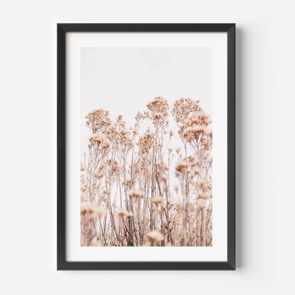 Delicate Wildflowers in Soft Beige Tones - Artistic Oil Painting for Home Decor
