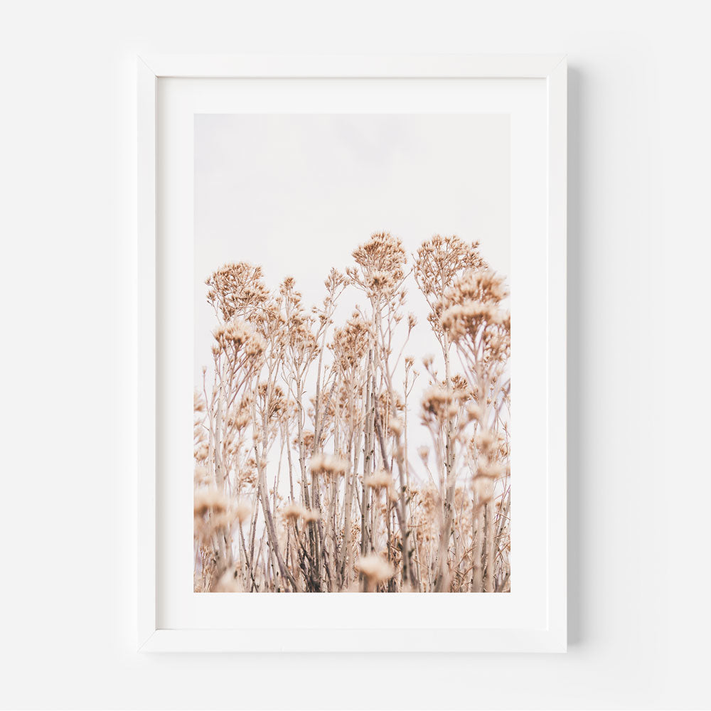 Delicate Wildflowers in Soft Beige Tones - Artistic Oil Painting for Home Decor