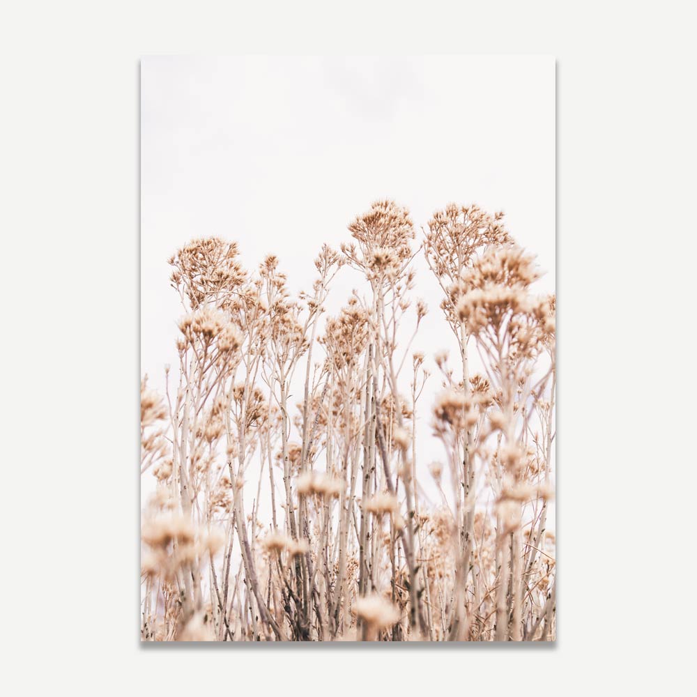 Delicate Wildflowers in Soft Beige Tones - Artistic Oil Painting for Home Decor