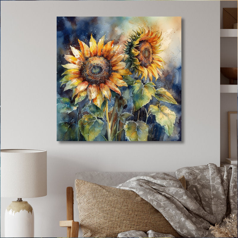 Vibrant Sunflower Duo - Radiant Floral Oil Painting for Your Home Decor