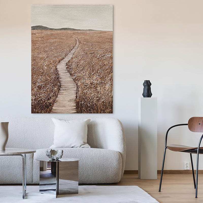 Marsh Field Boardwalk Field Mountain Oil Painting 117MF