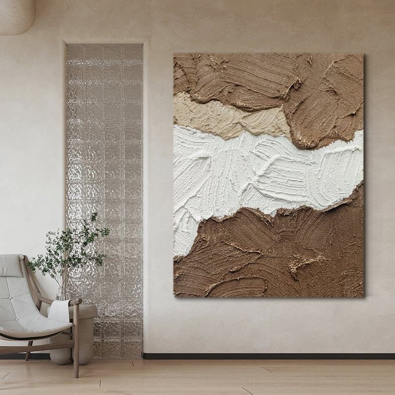 Neutral Layered Accent Abstract Minimalist Texture Oil Painting 149NL
