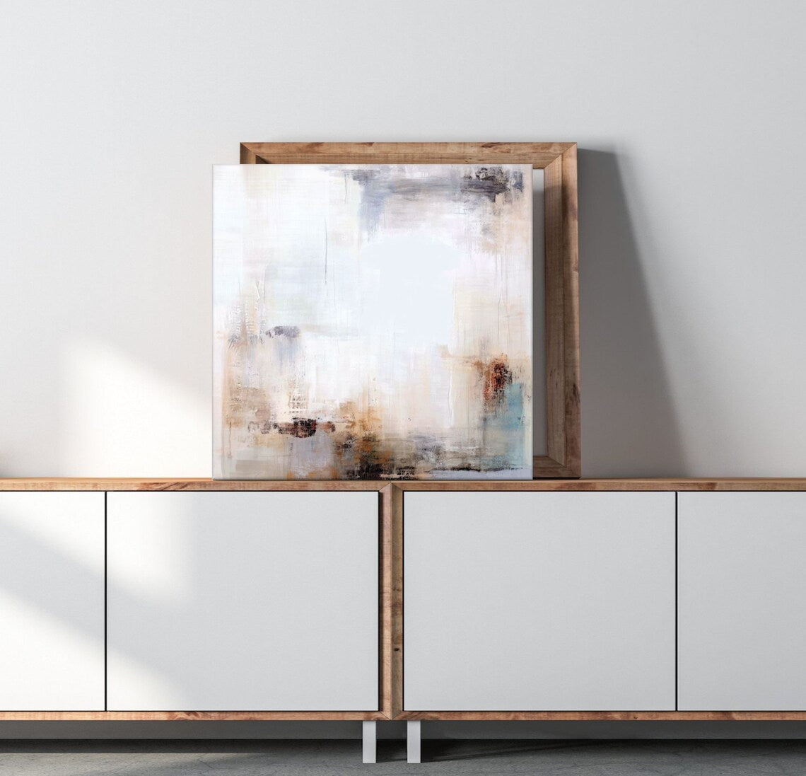 Calming Abstract Oil Painting for Tranquil Home Decor