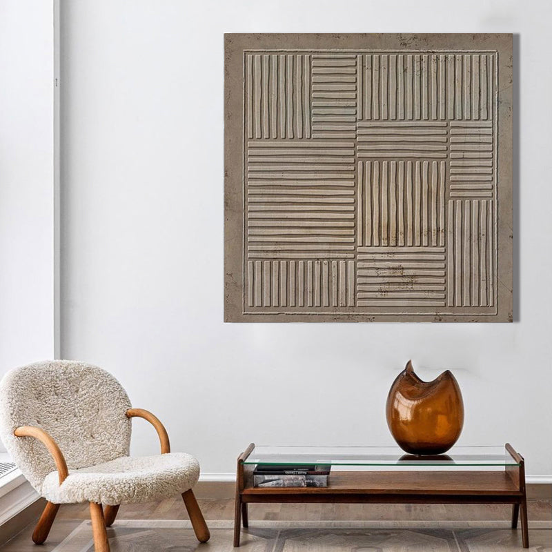 Contemporary Wabi-Sabi Minimalist Oil Painting for Serene Home Decor