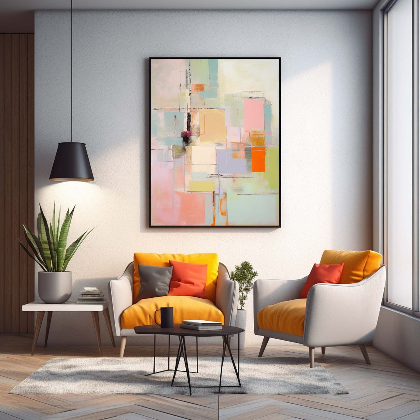 Colorful Abstract Oil Painting for Modern Home Decor and Art Lovers
