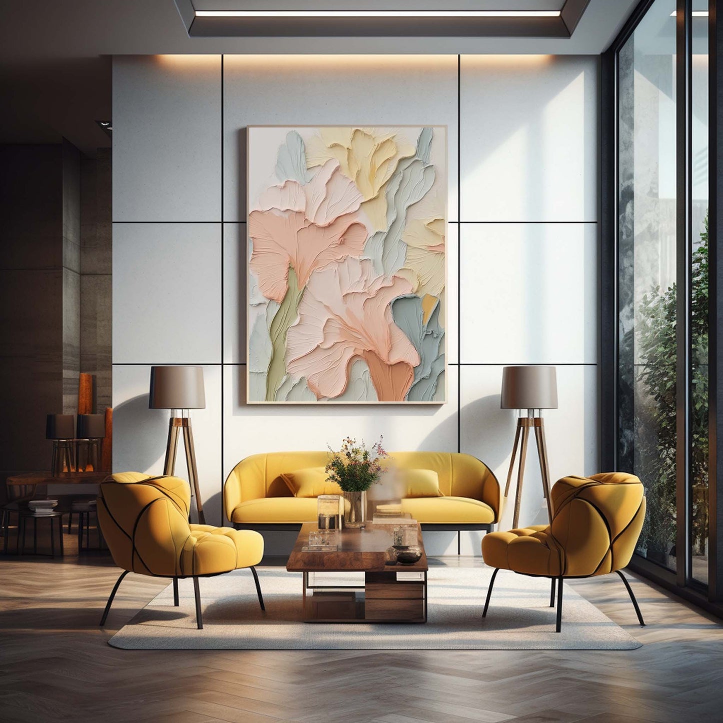 Vibrant Floral Oil Painting - Abstract Canvas Art for Home Decor
