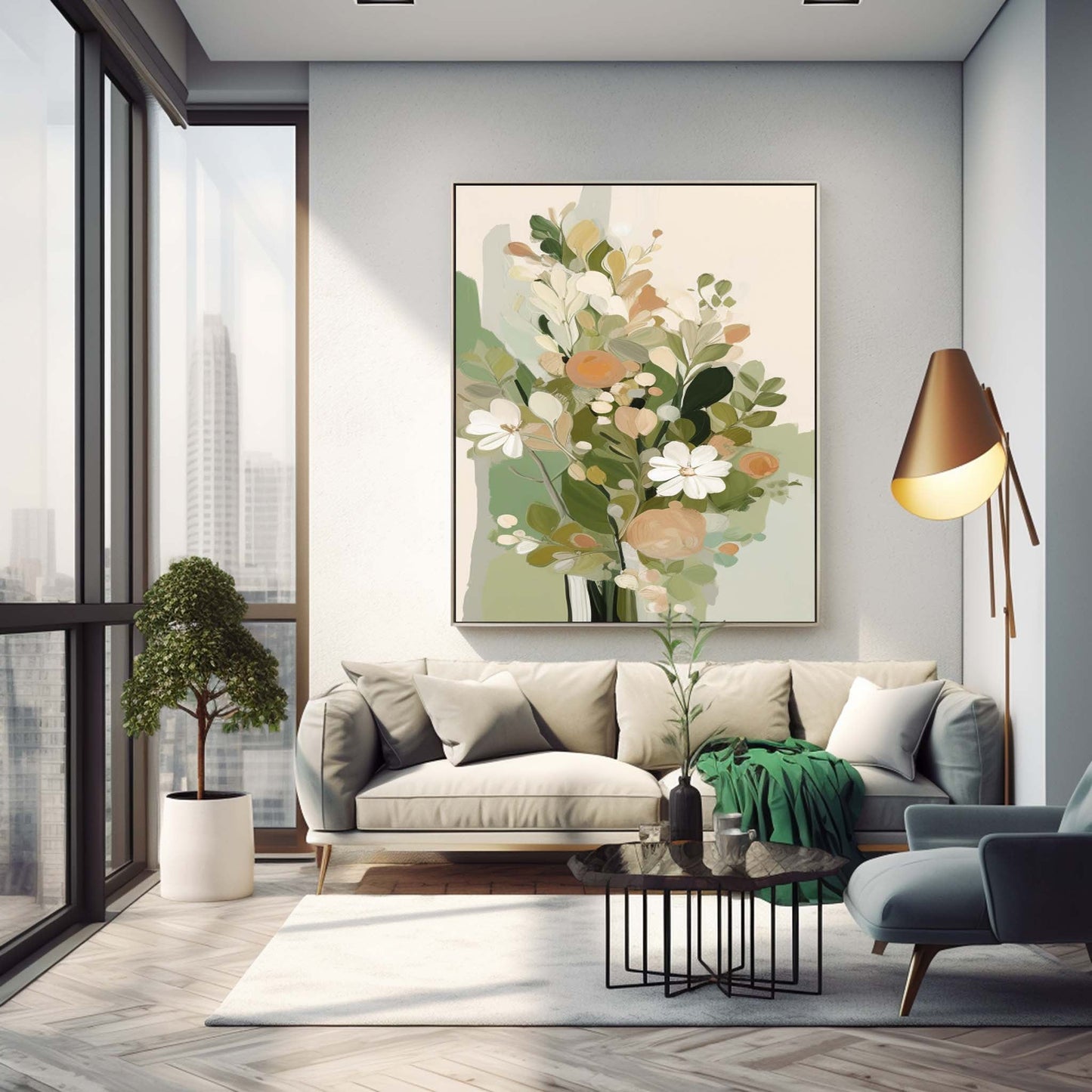 Elegant Floral Oil Painting for Home Decor and Art Lovers