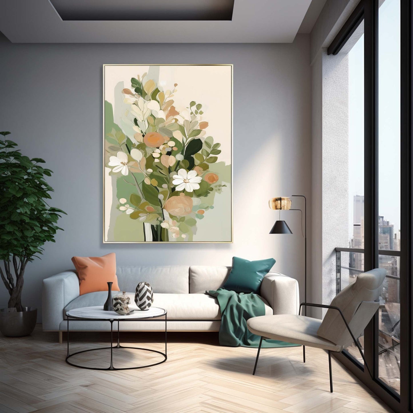 Elegant Floral Oil Painting for Home Decor and Art Lovers