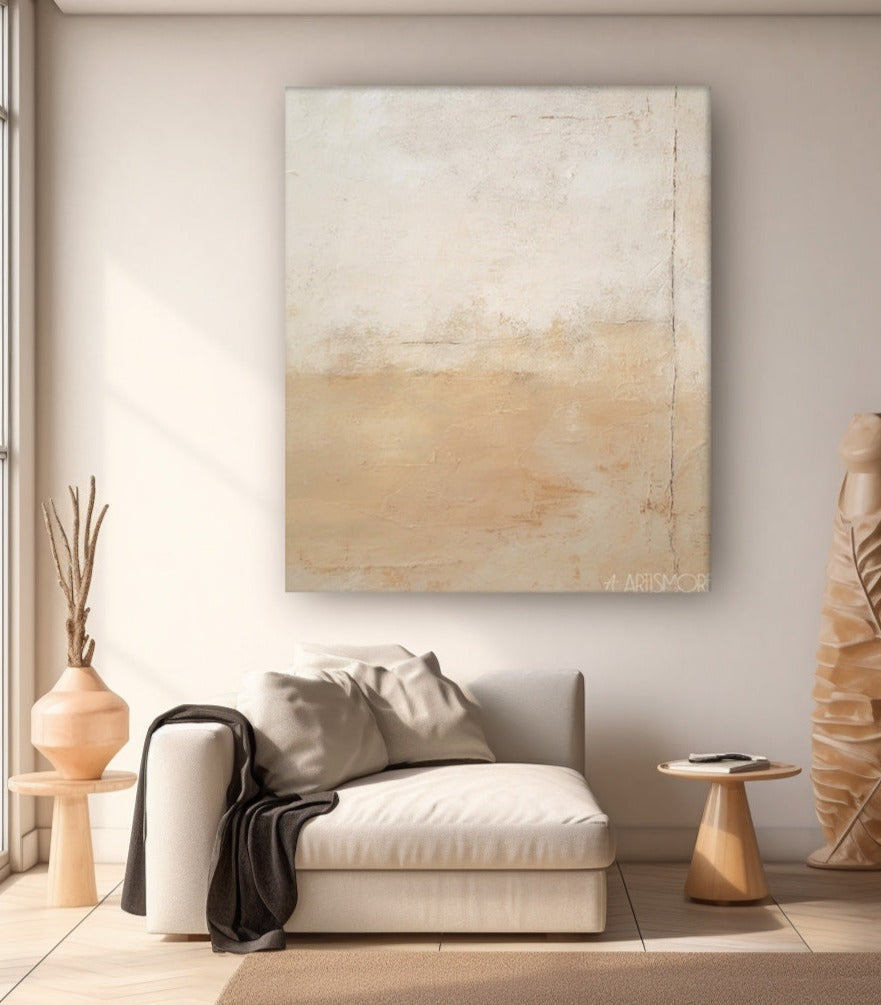 Serene Minimalist Oil Painting for Modern Home Decor and Tranquil Spaces