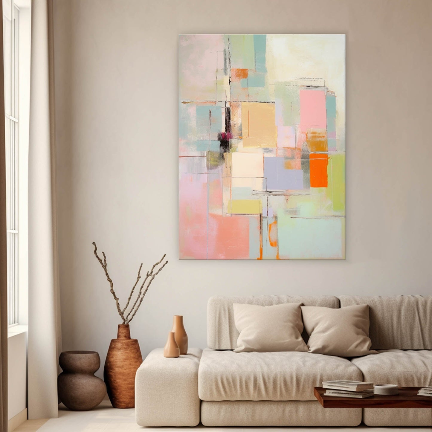 Colorful Abstract Oil Painting for Modern Home Decor and Art Lovers