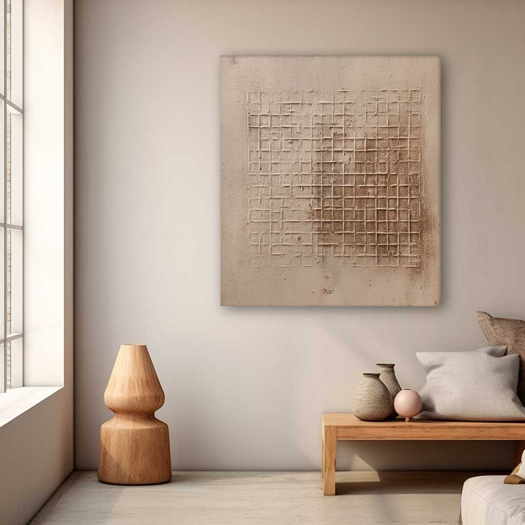 Textured Minimalist Oil Painting for Modern Home Decor - Elegant Wall Art Canvas