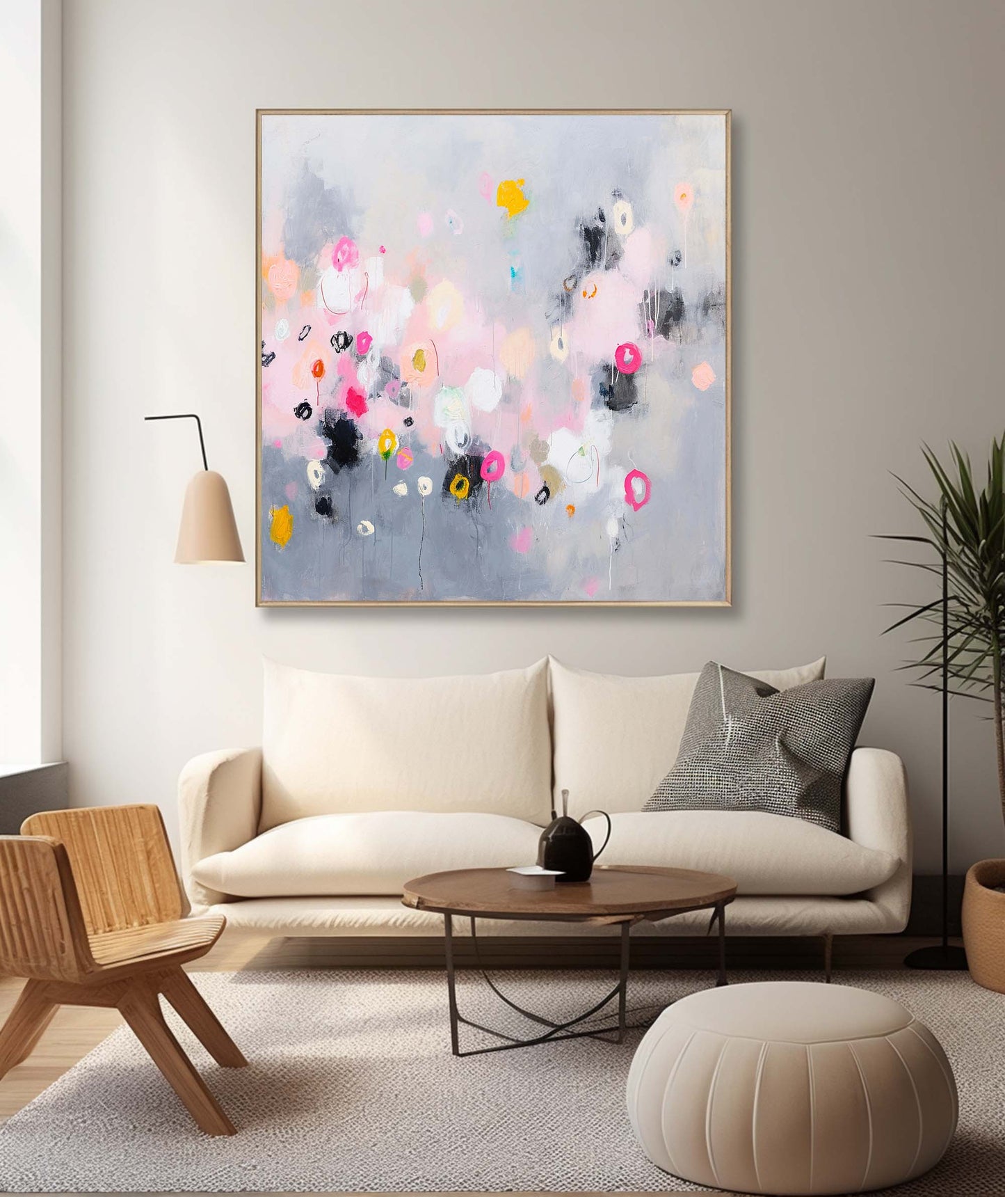 Vibrant Abstract Floral Canvas Art for Modern Home Decor