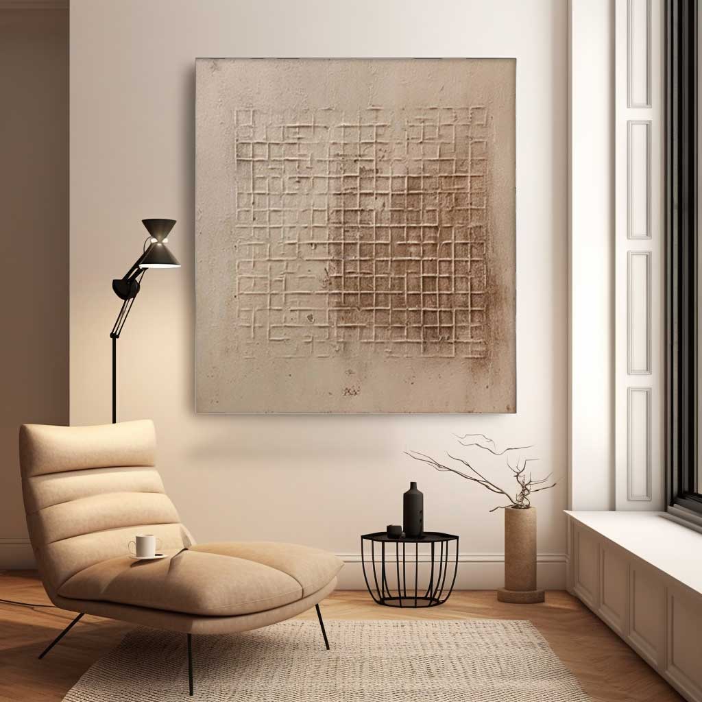 Textured Minimalist Oil Painting for Modern Home Decor - Elegant Wall Art Canvas