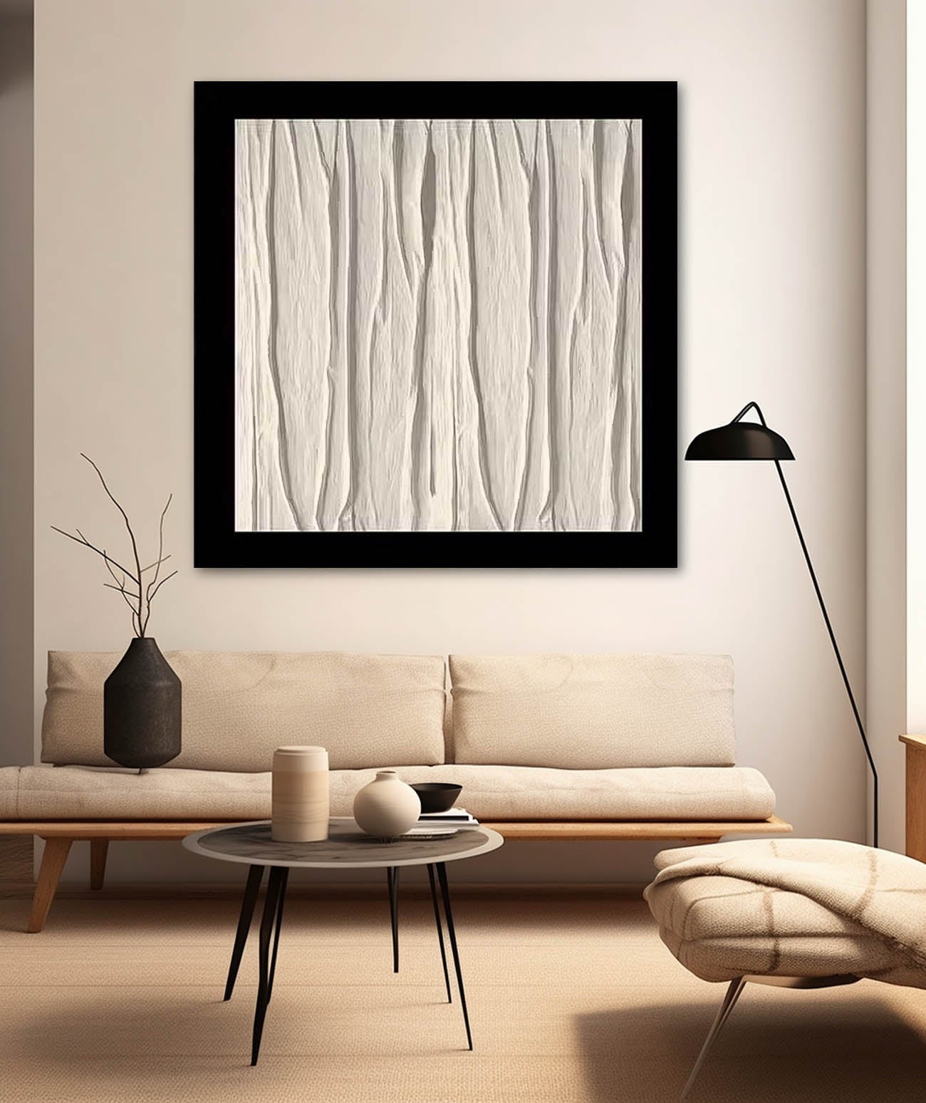 Textured Minimalist Oil Painting for Modern Home Decor and Art Collection