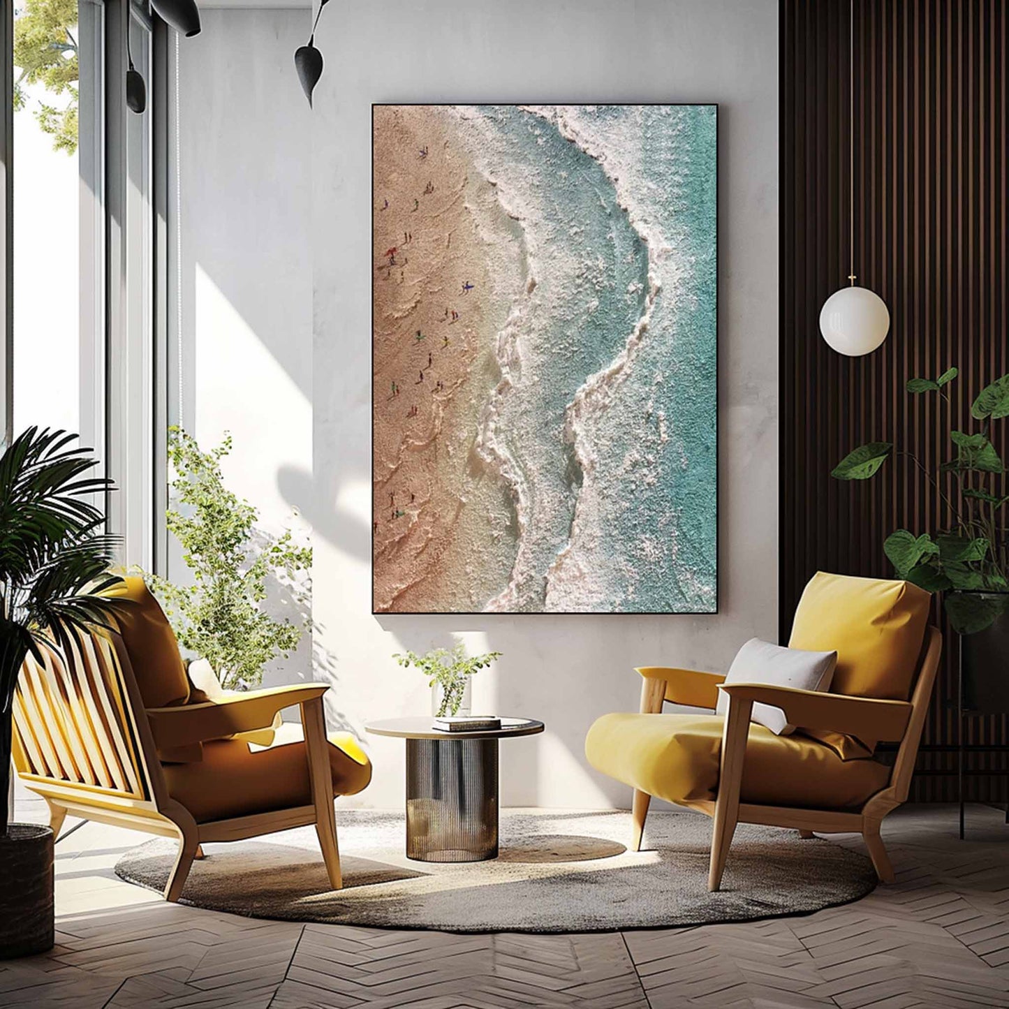 Stunning Beach Scene Oil Painting for Coastal Home Decor