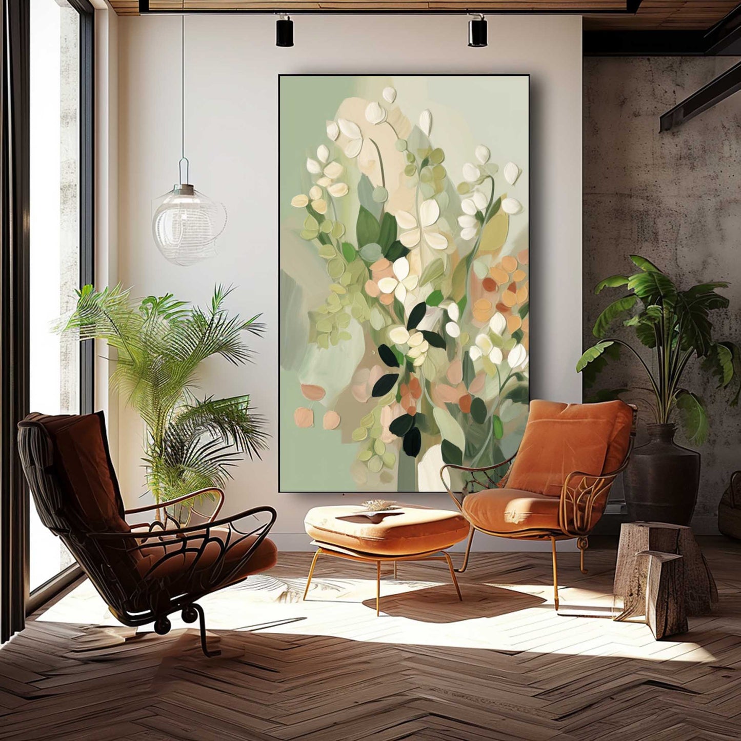 Elegant Floral Oil Painting for Modern Home Decor and Art Enthusiasts