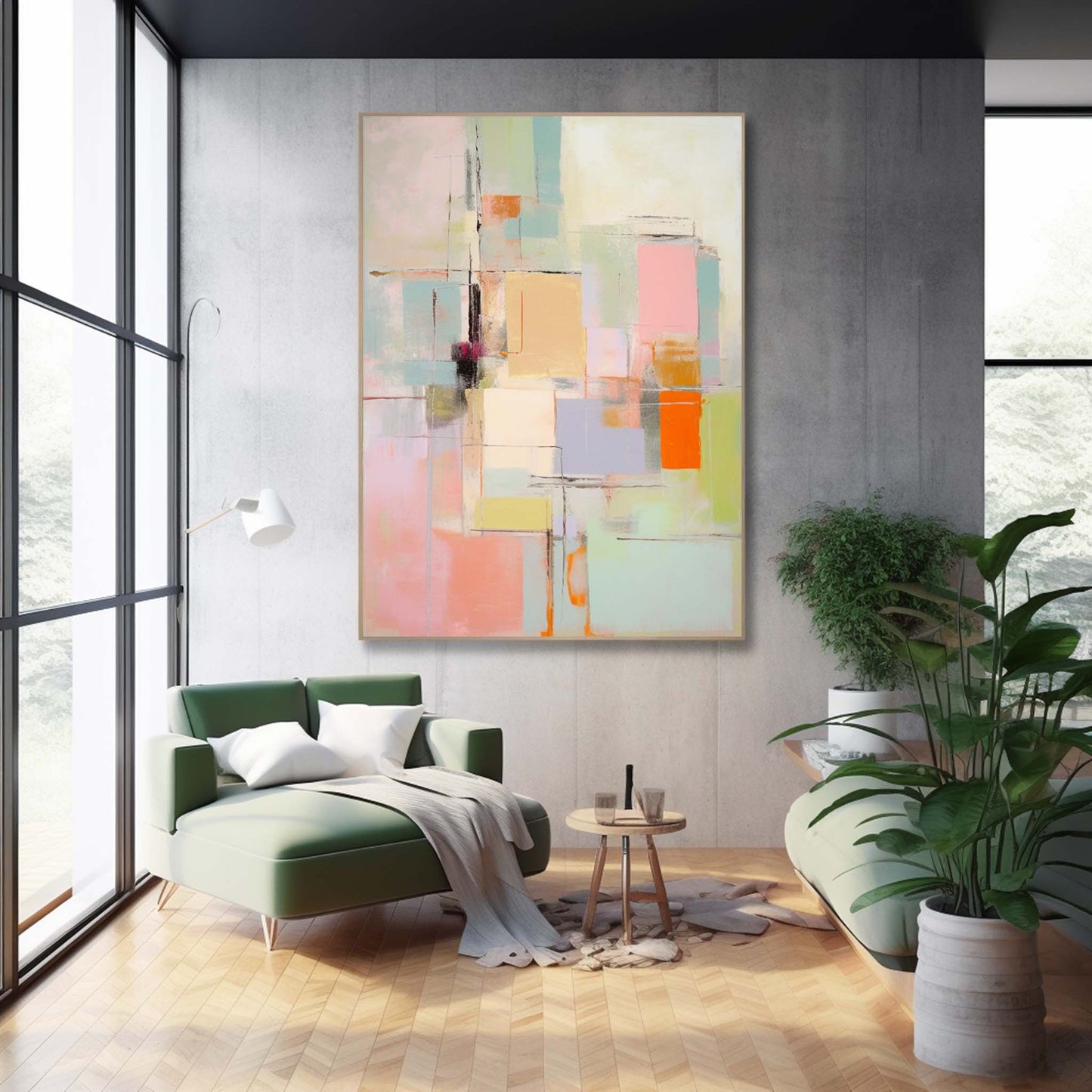 Colorful Abstract Oil Painting for Modern Home Decor and Art Lovers