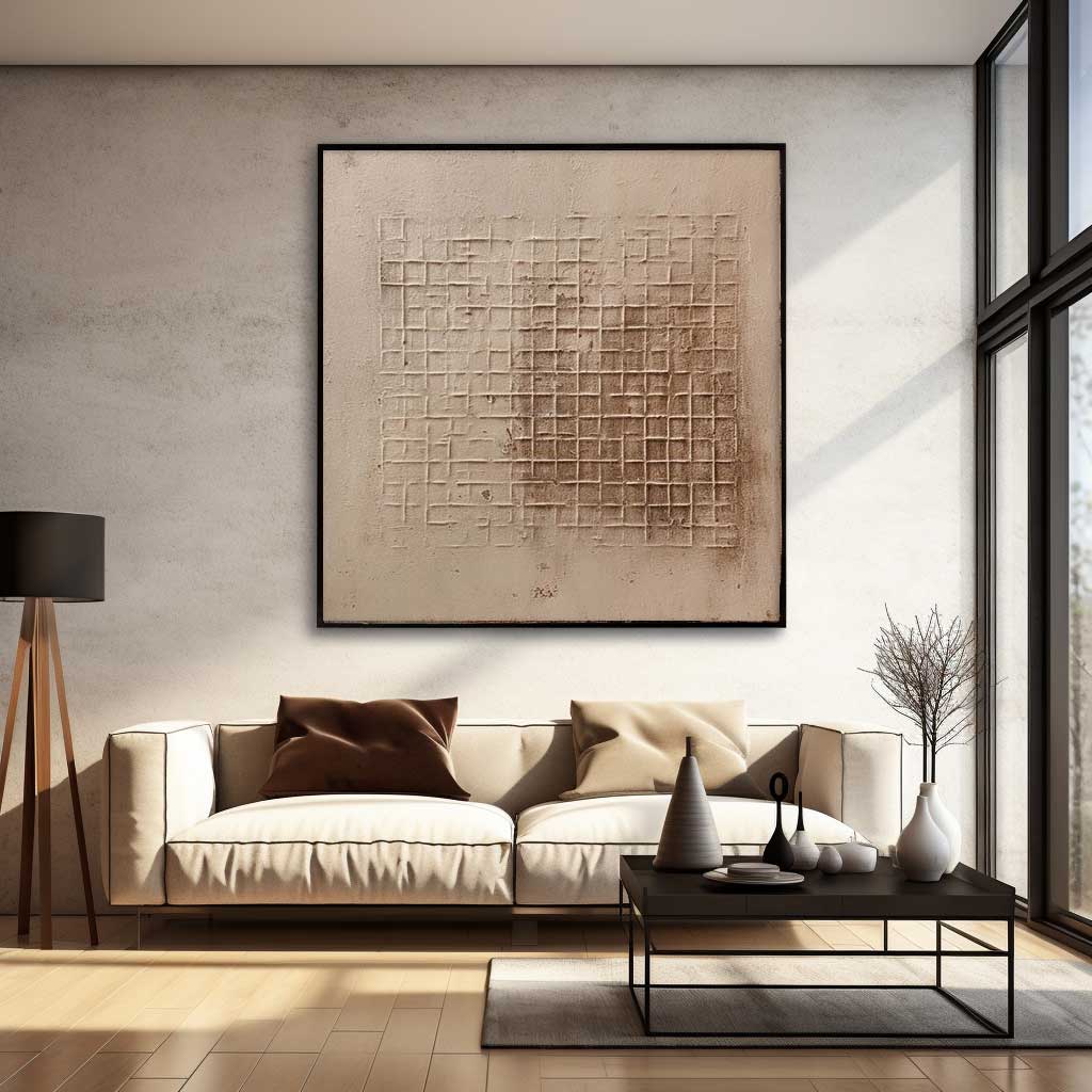 Textured Minimalist Oil Painting for Modern Home Decor - Elegant Wall Art Canvas