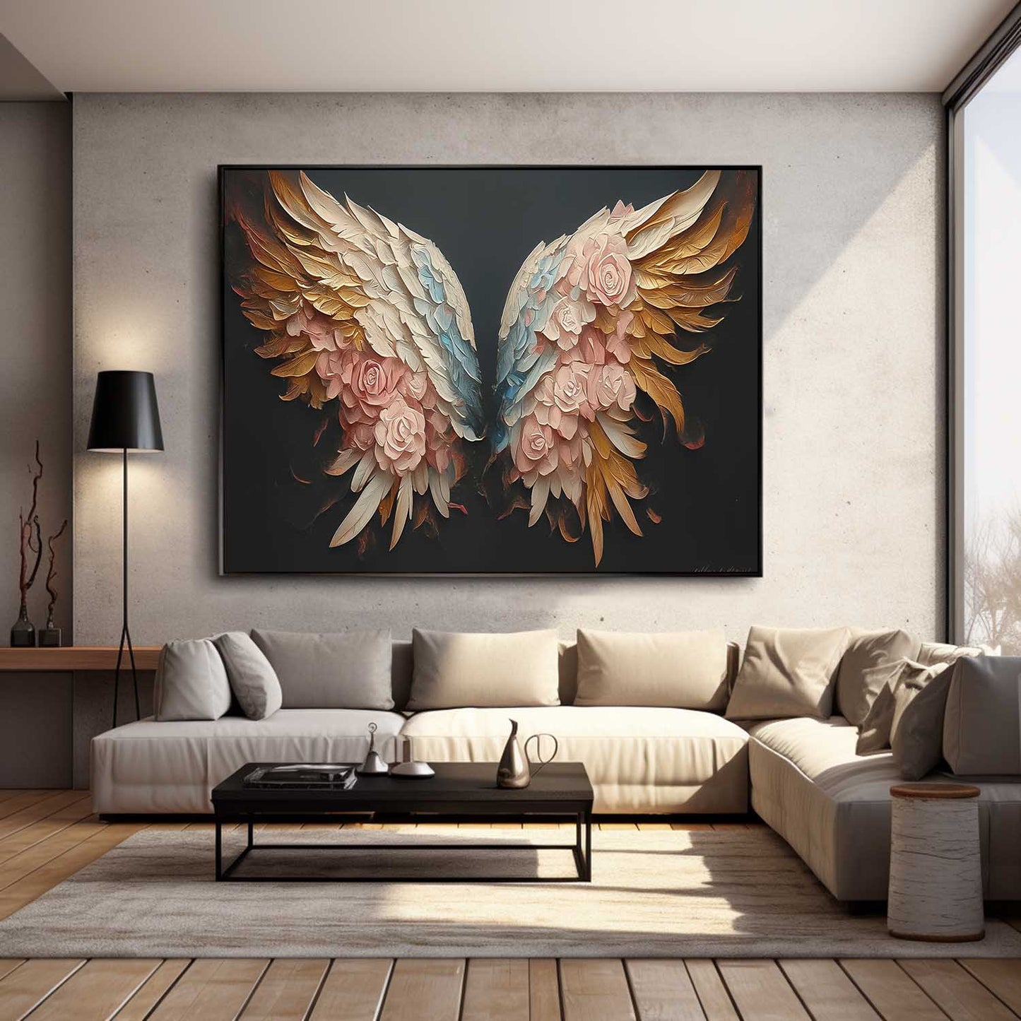 Elegant Floral Winged Artwork for Home Decor