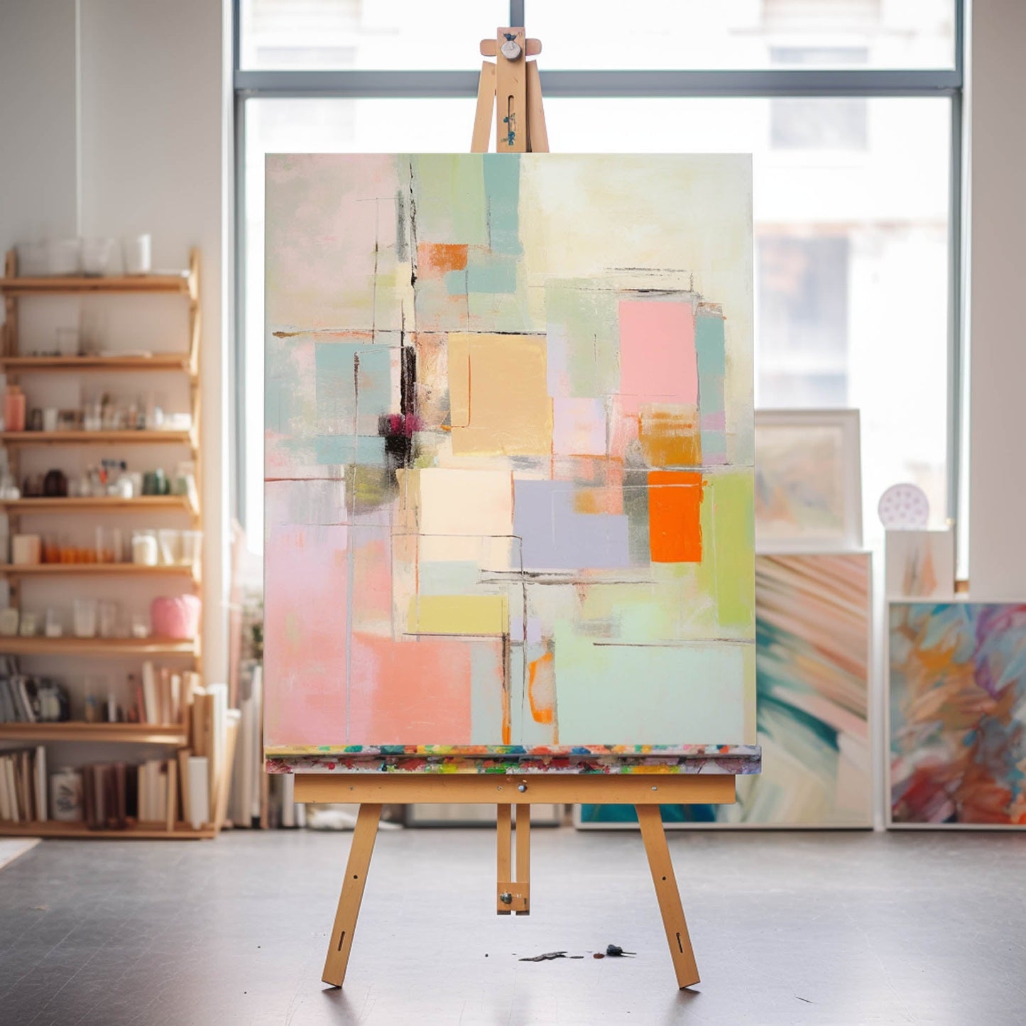 Colorful Abstract Oil Painting for Modern Home Decor and Art Lovers