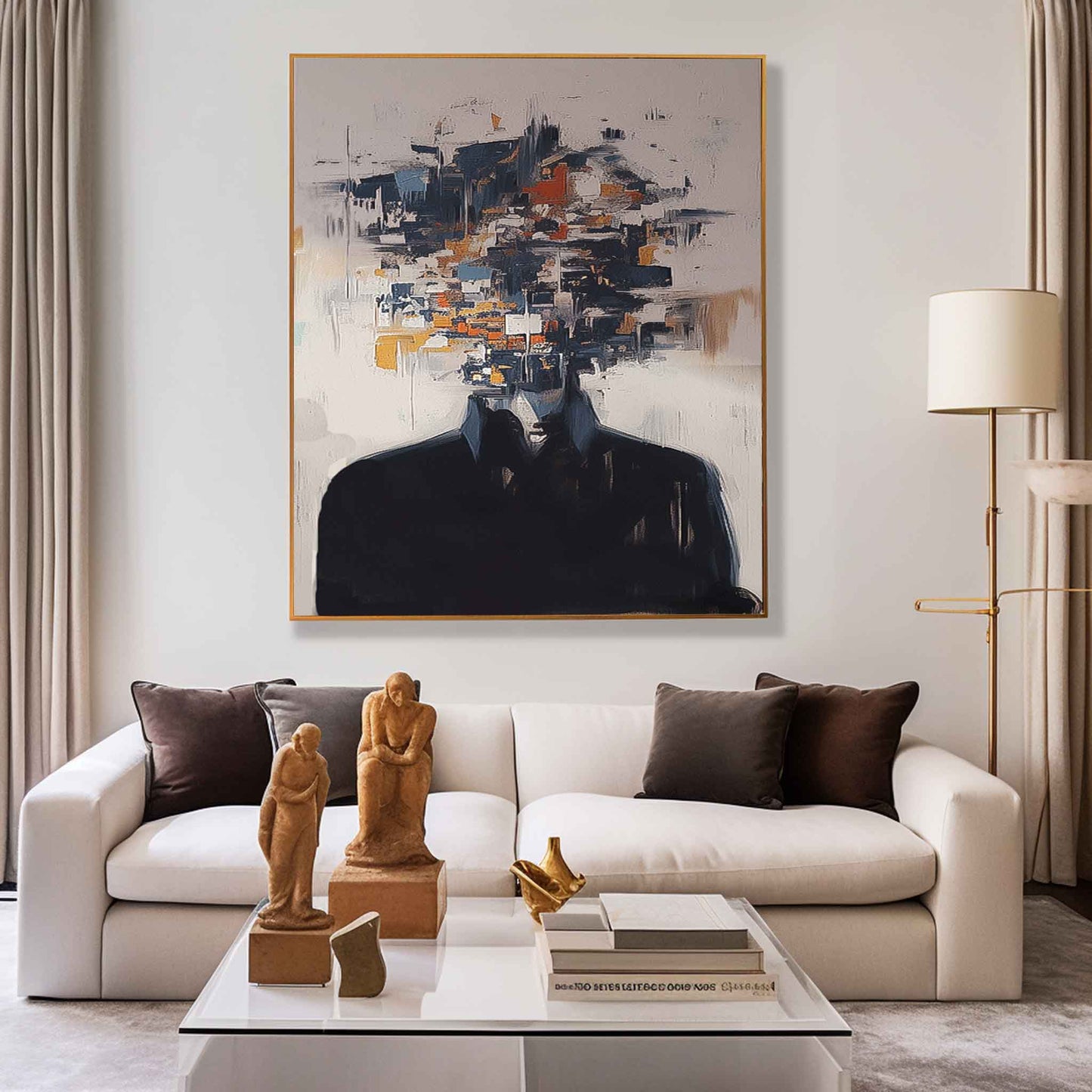 Abstract Figurative Oil Painting - Modern Canvas Art for Contemporary Interiors