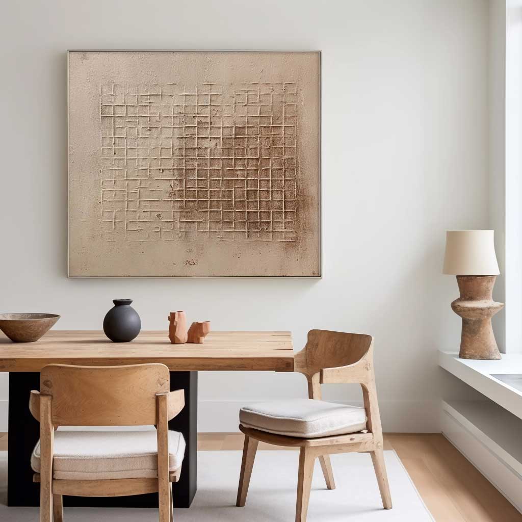 Textured Minimalist Oil Painting for Modern Home Decor - Elegant Wall Art Canvas