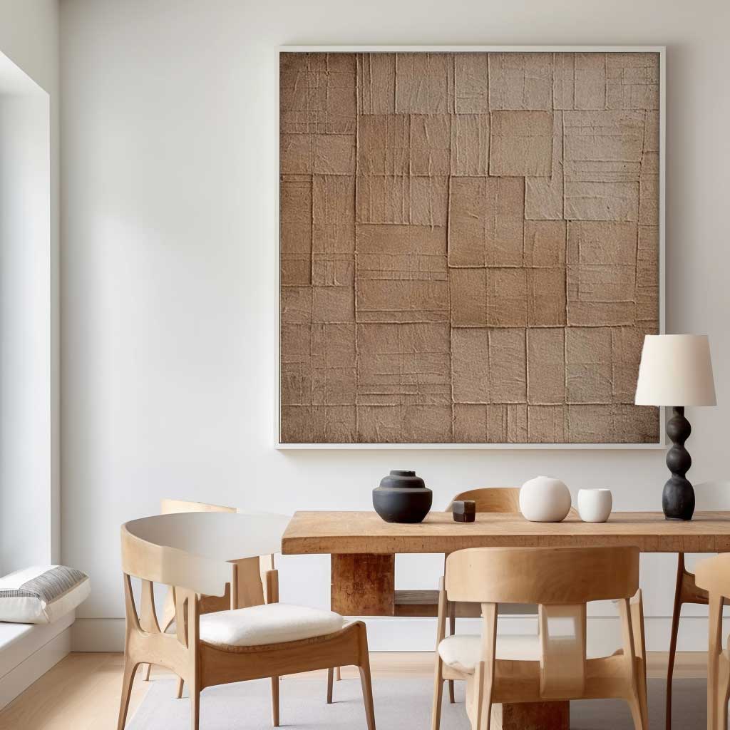 Neutral Tones Minimalist Oil Painting for Modern Home Décor