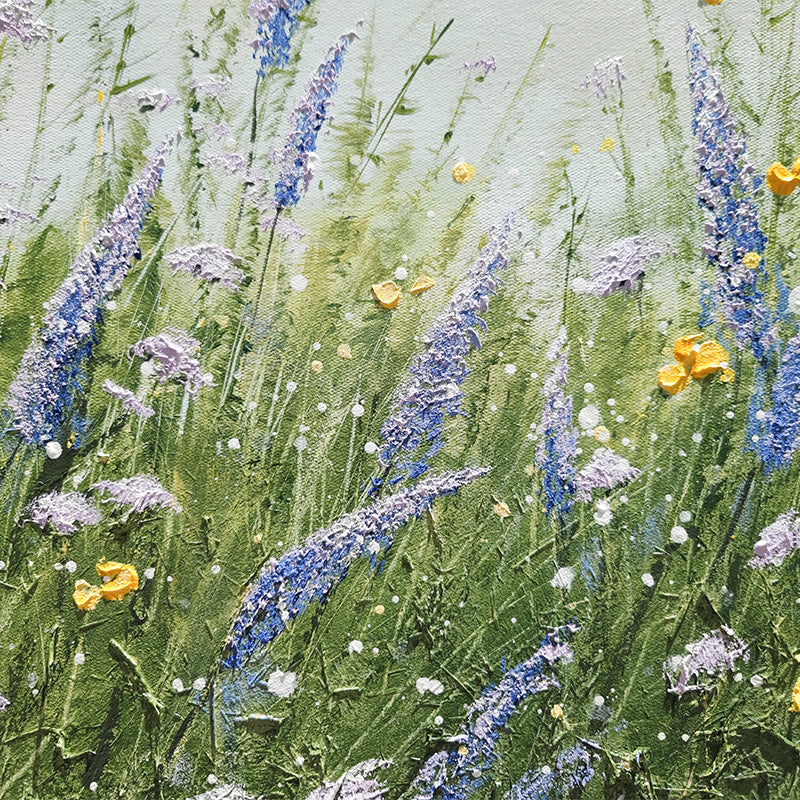 Lavander Fields Meadow Sky Floral Oil Painting 113LF