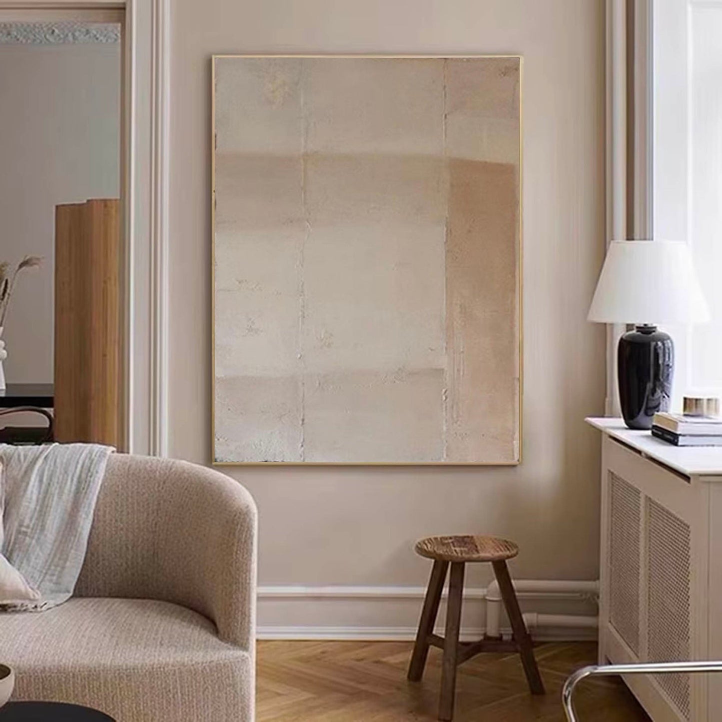 Contemporary Minimalist Abstract Oil Painting for Modern Home Decor