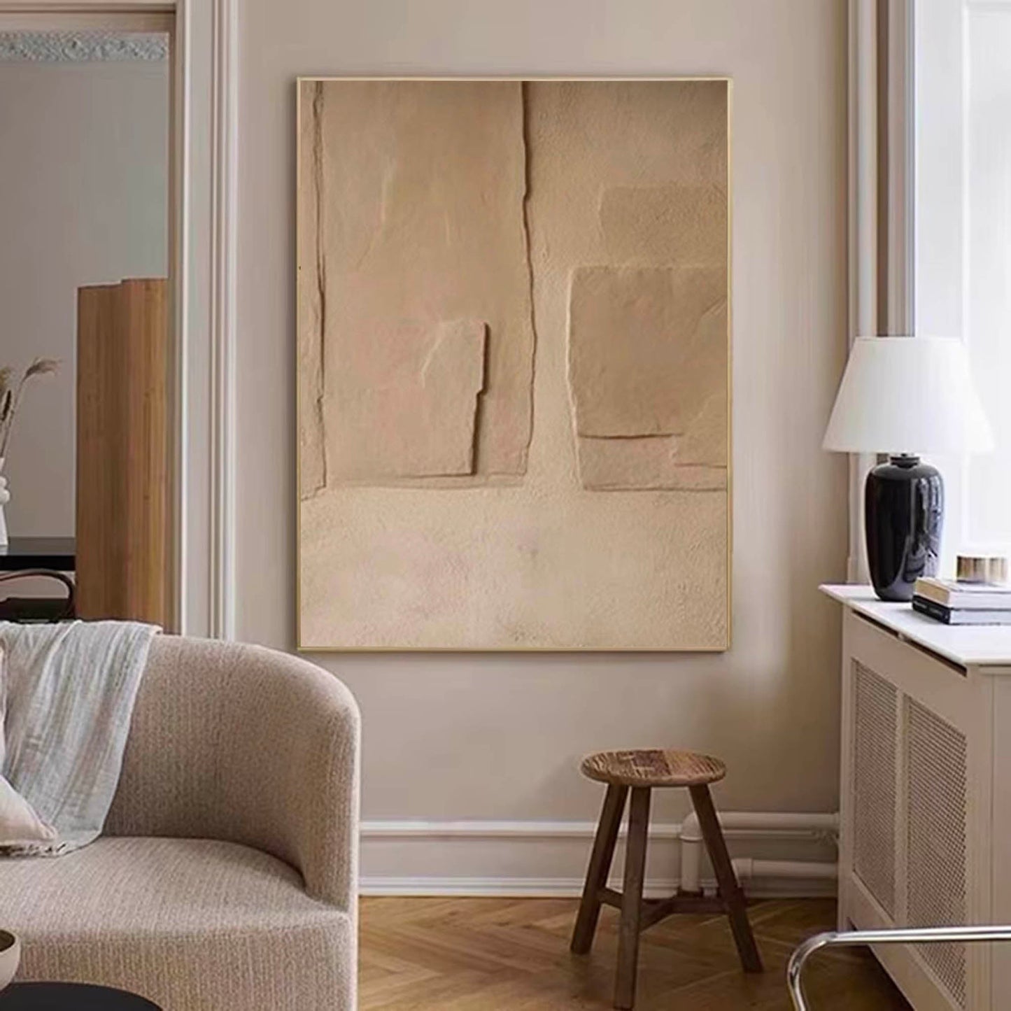 Elegant Minimalist Abstract Oil Painting for Contemporary Home Decor