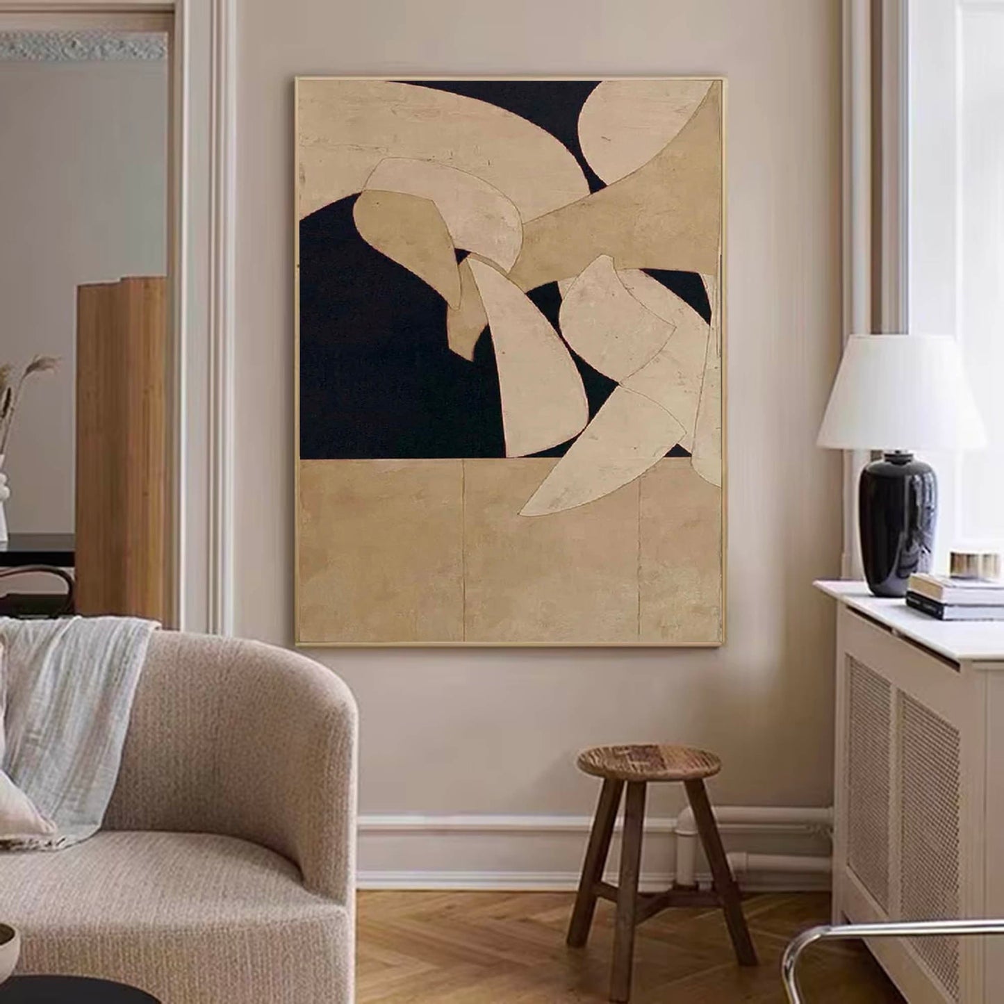 Contemporary Minimalist Abstract Oil Painting for Modern Home Décor