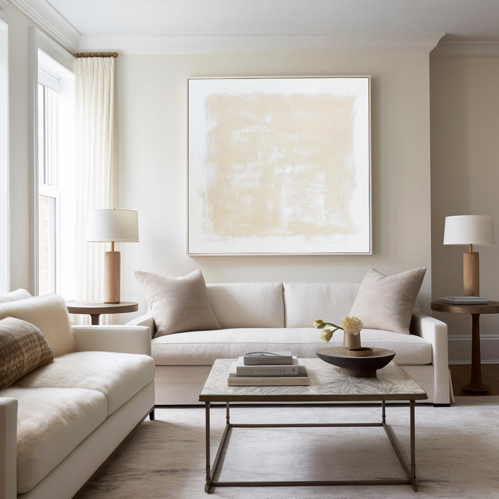 Contemporary Minimalist Oil Painting with Abstract Earthy Tones