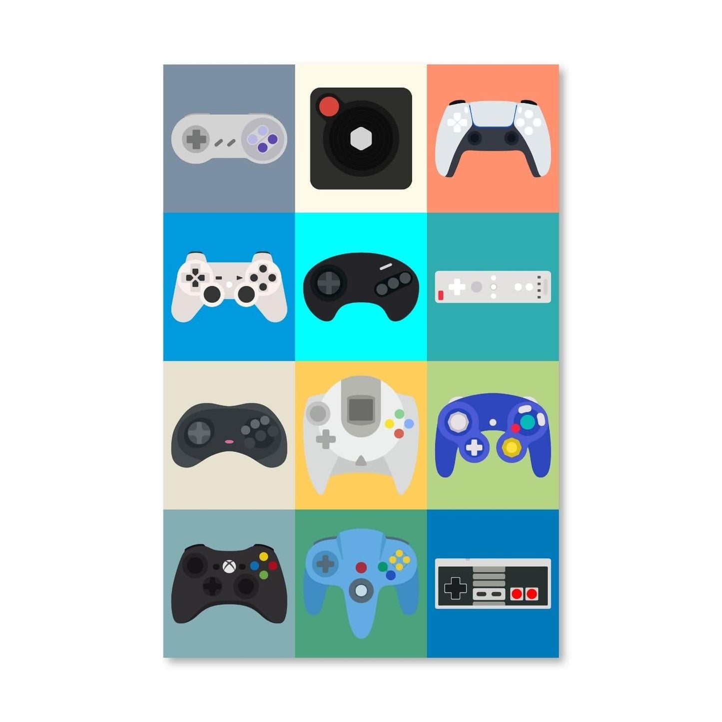 Colorful Gaming Controllers Abstract Art for Video Game Enthusiasts