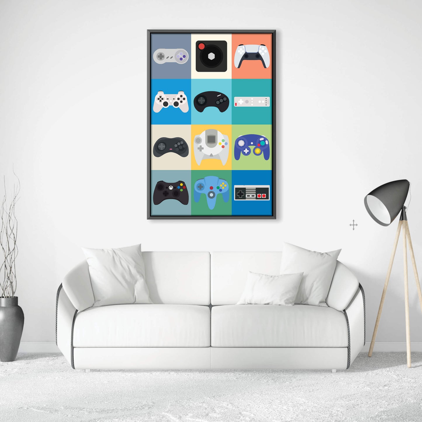 Colorful Gaming Controllers Abstract Art for Video Game Enthusiasts