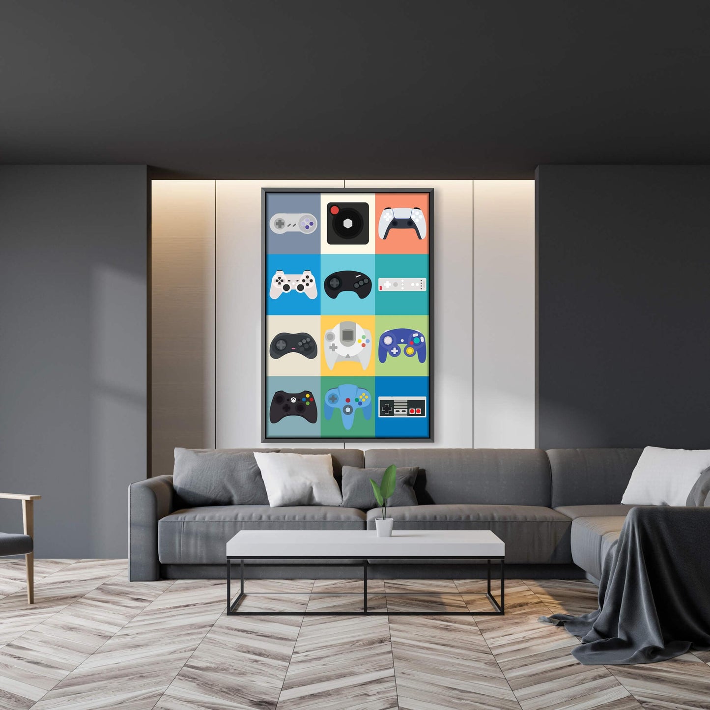 Colorful Gaming Controllers Abstract Art for Video Game Enthusiasts