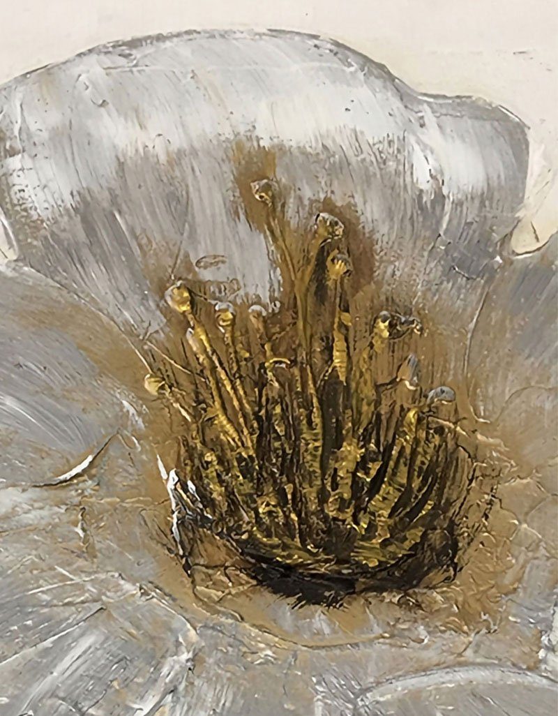 Elegant White Flower Oil Painting for Home Decor and Art Lovers