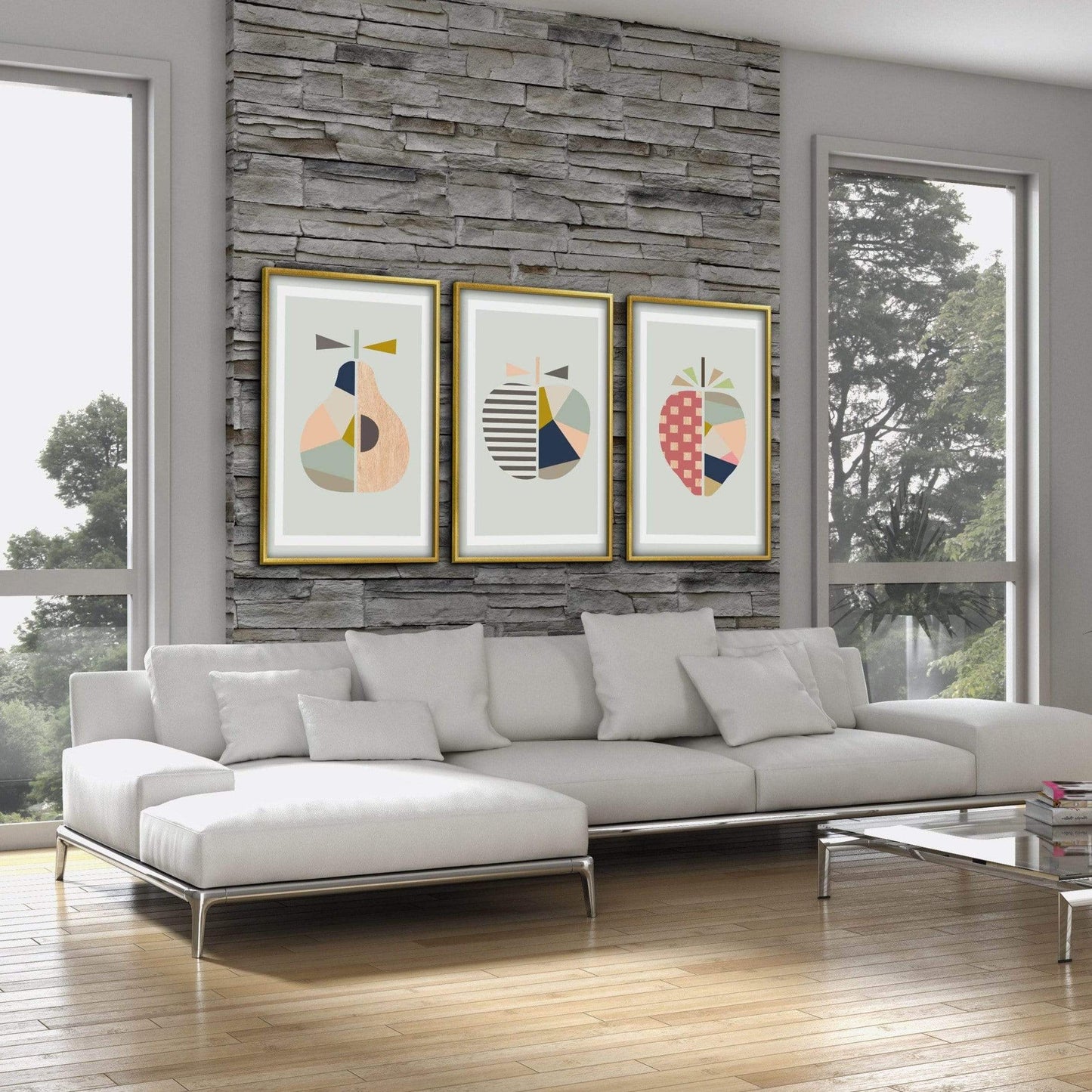 Contemporary Abstract Fruit Art - Colorful Canvas Wall Decor for Modern Spaces