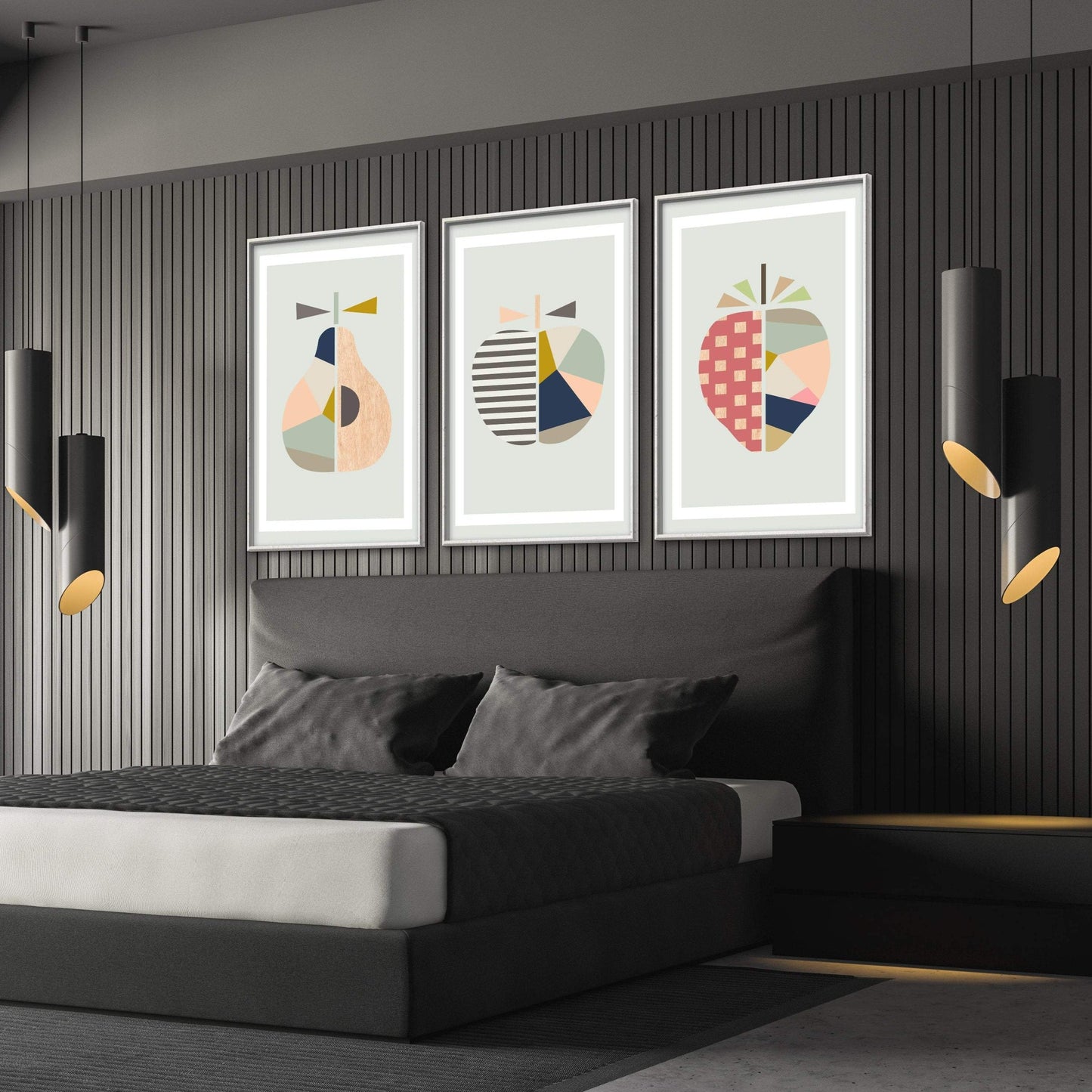 Contemporary Abstract Fruit Art - Colorful Canvas Wall Decor for Modern Spaces
