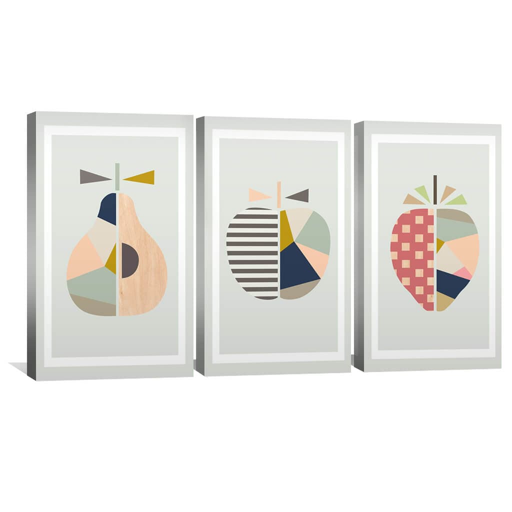 Contemporary Abstract Fruit Art - Colorful Canvas Wall Decor for Modern Spaces