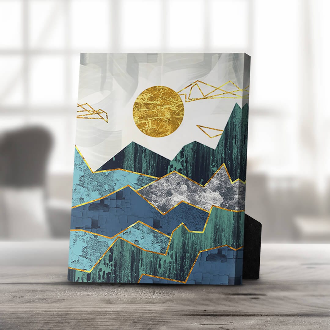 Colorful Abstract Mountain Landscape Oil Painting on Canvas for Home Decor