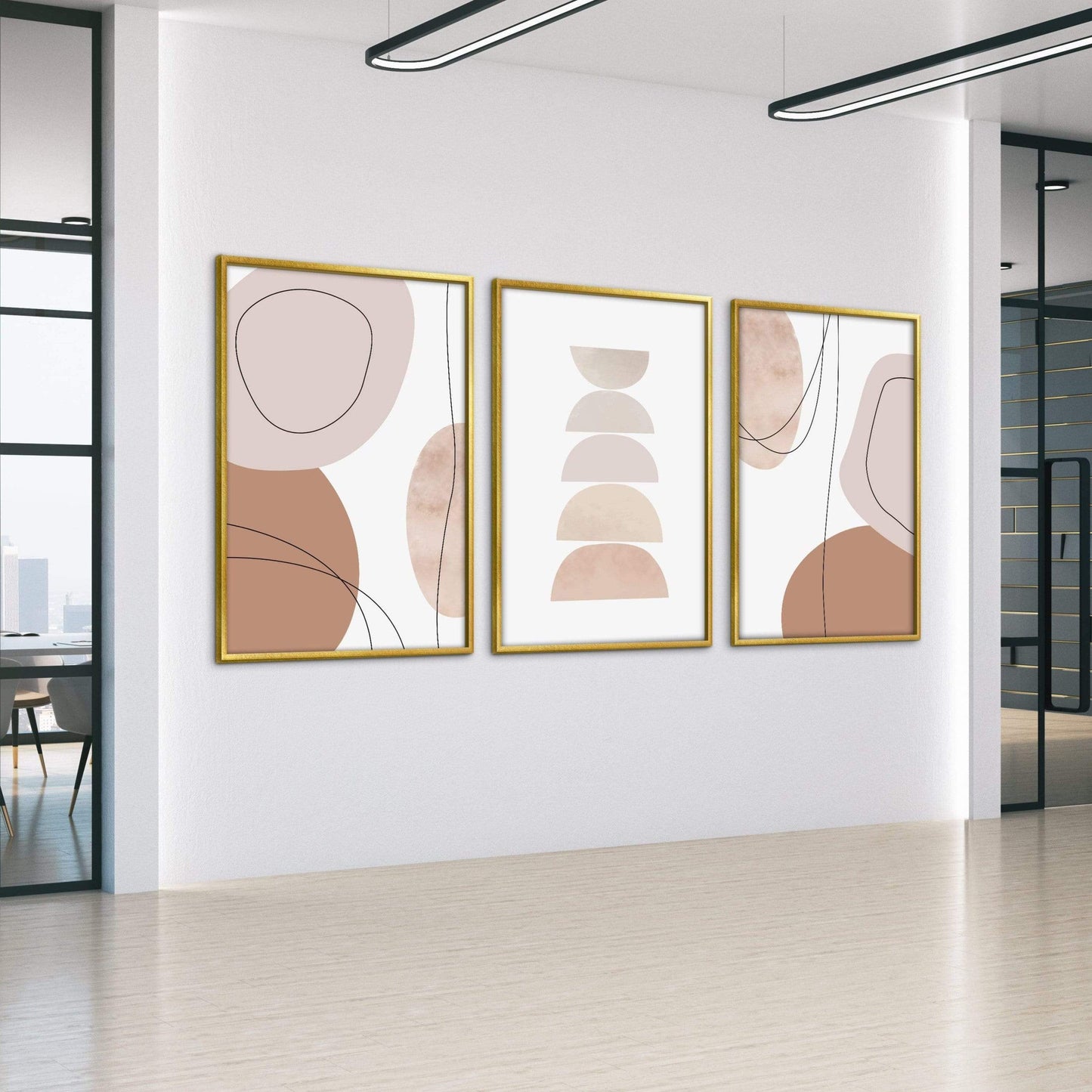 Contemporary Abstract Pastel Art Triptych for Modern Home Décor