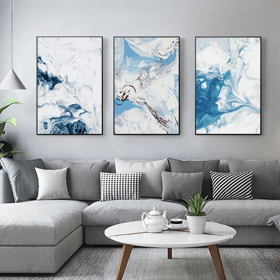 Serene Abstract Watercolor Landscape Oil Painting for Elegant Home Decor