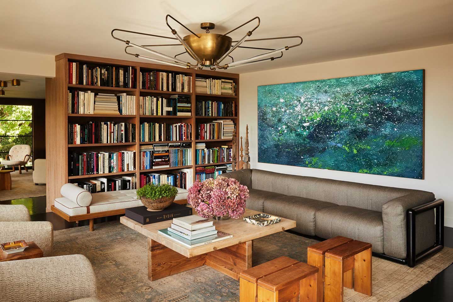 Vibrant Abstract Ocean-Inspired Oil Painting for Modern Home Decor