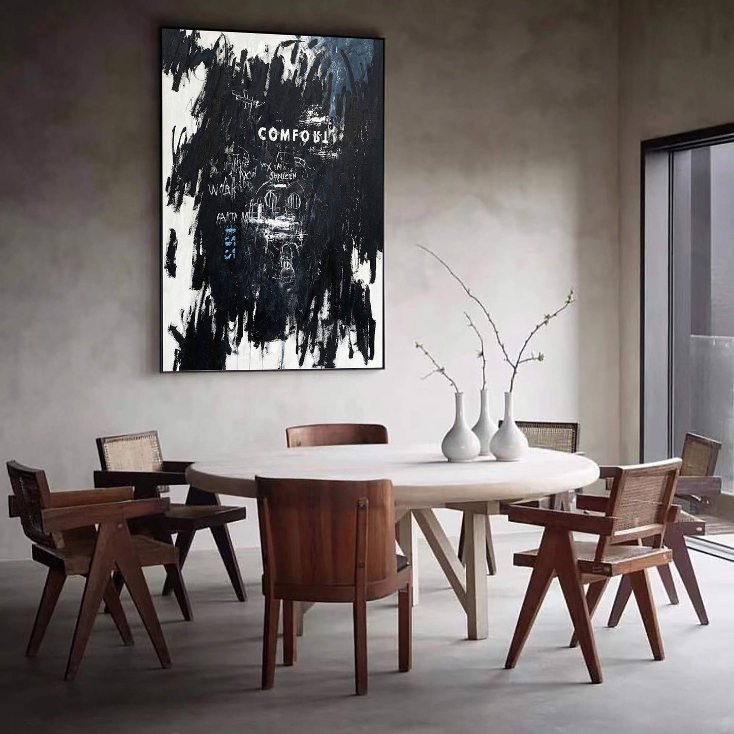 Bold Abstract Graffiti Oil Painting for Modern Art Enthusiasts