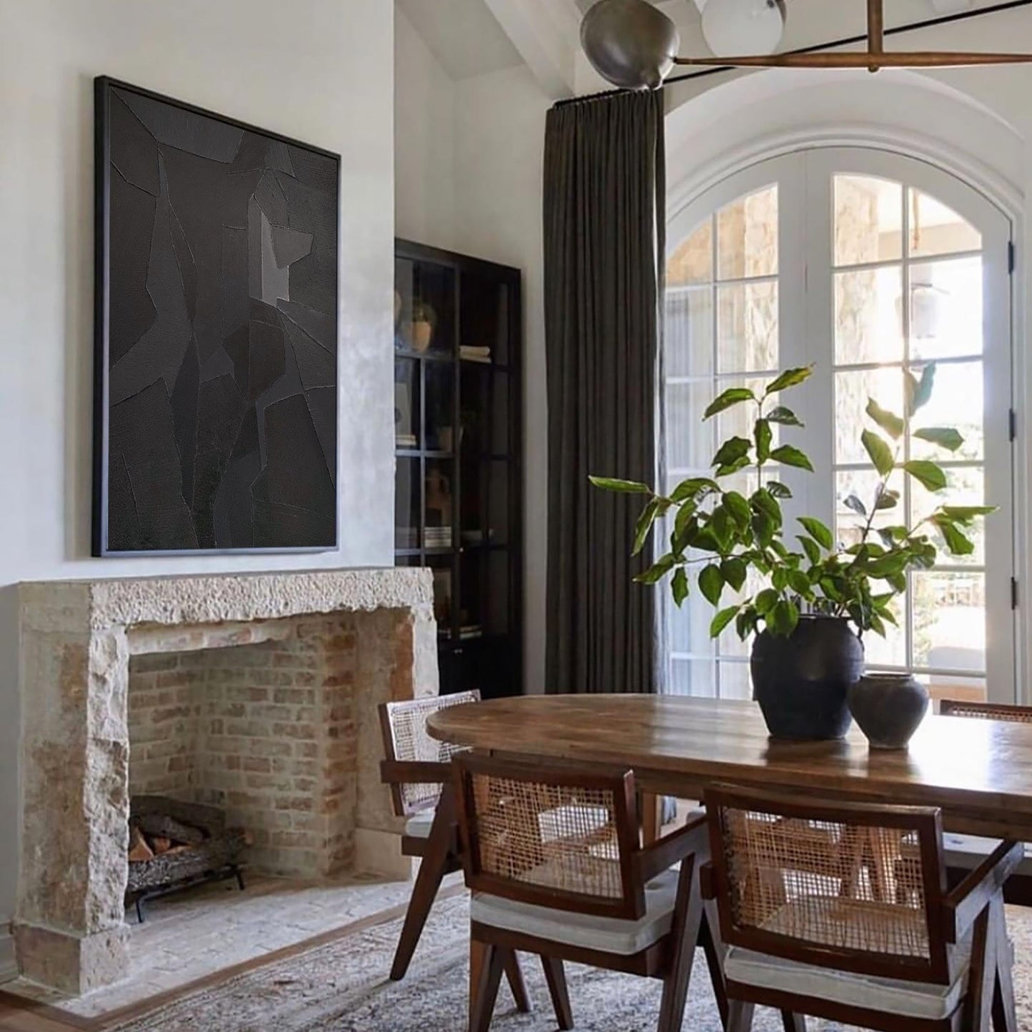 Contemporary Black Abstract Oil Painting for Modern Art Enthusiasts